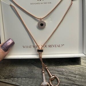 Bomb Party Luxe Layers Rose Gold & Black Onyx Necklace Set